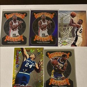 5 Basketball Trading Card Set - Multicolor